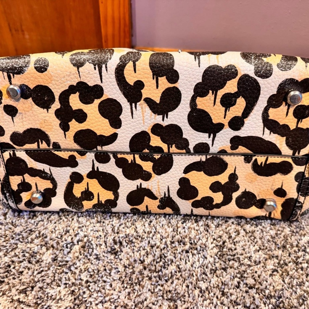 Coach Tan and Black Animal Print Satchel with Wallet - Picture 4 of 9